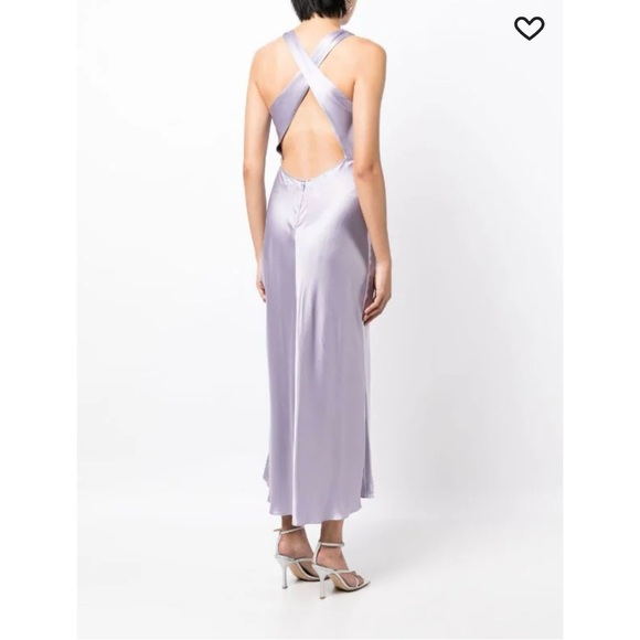 REFORMATION Cassette criss-cross strap silk dress in lavender purple. Size 2. - Picture 4 of 5